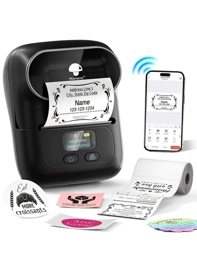 Phomemo M110 طابعة ملصقات لاسلكية محمولة بيضاء صانع ملصقات حرارية - Image 1